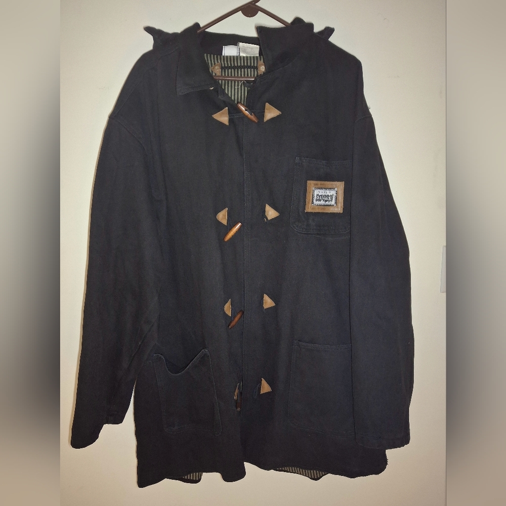 Vintage oversized black mid length coat.